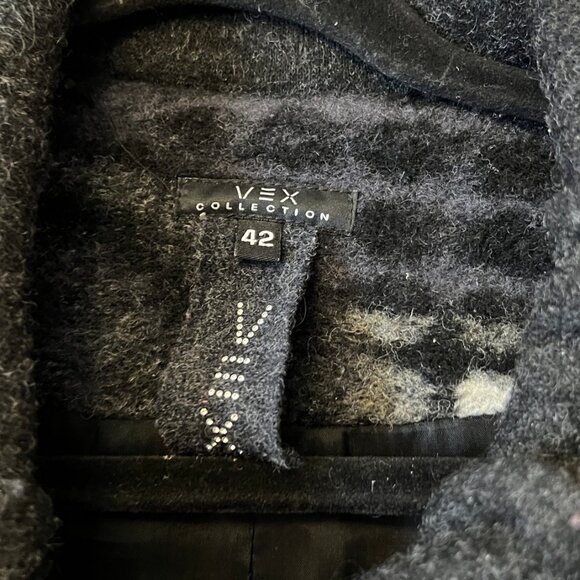 VEX Collection Geometric Boiled Wool Blend Button-Front Jacket - Picture 13 of 14